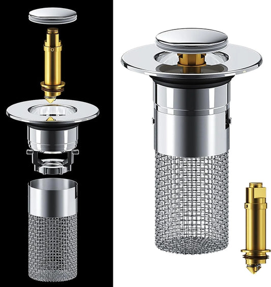 AquaShield InoxFlow™ – Pack 3 filtres de drain anti-bouchon en acier inoxydable